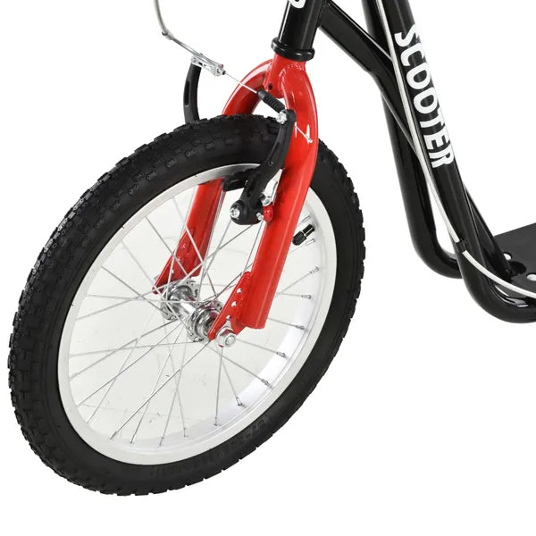 Kick Scooter with Adjustable Handlebar, Teens Ride On Toy with Front and Rear Dual Brakes Inflatable Wheels, For 5+, Black - product image 11