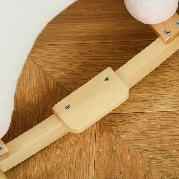 Kids 2 in 1 Rocking Horse and Glide Unicorn with Sound, Wooden Base, Pedal, Grip Handle, White, for 3-6 Years Old - product image 9