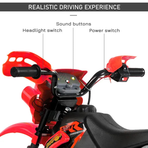 Aosom Kids 6V Electric Ride-On Motorcycle with Training Wheels, Battery-Powered, Red - product image 4