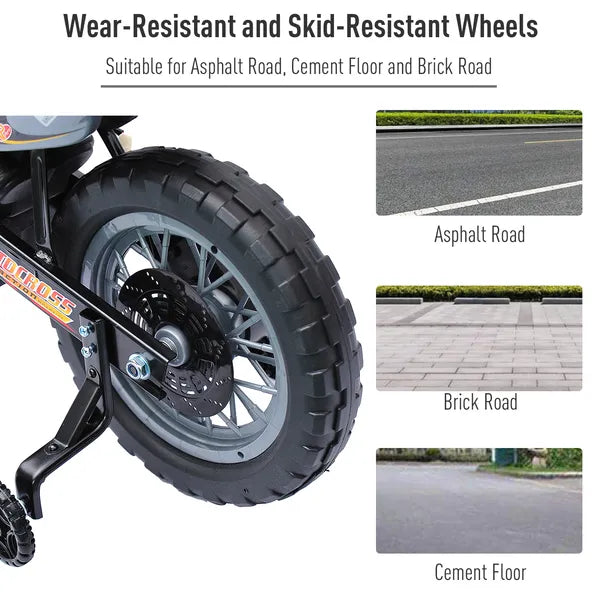 Aosom Kids 6V Electric Ride-On Motorcycle with Training Wheels, Battery-Powered, Red - product image 8