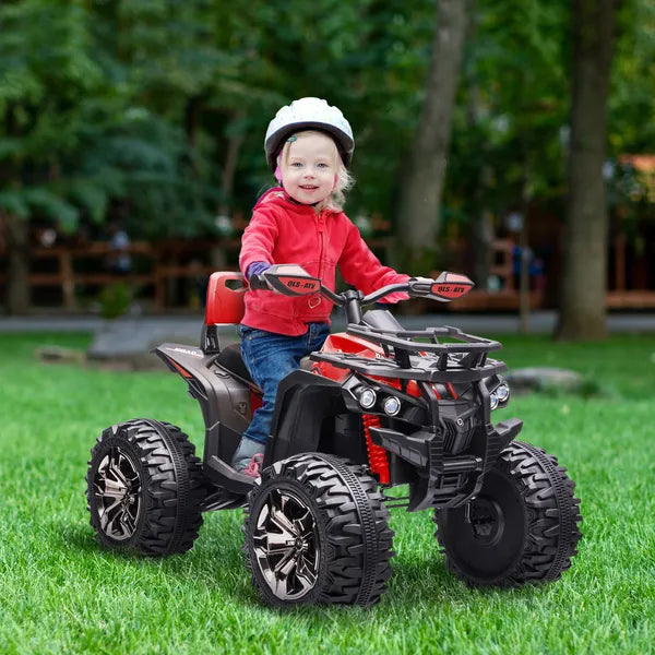 Kids ATV 12V Ride on Car with Music Realistic Headlights Wheels Rechargeable Electric Red - product image 2