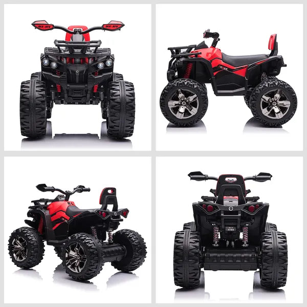 Kids ATV 12V Ride on Car with Music Realistic Headlights Wheels Rechargeable Electric Red - product image 8