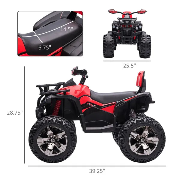Kids ATV 12V Ride on Car with Music Realistic Headlights Wheels Rechargeable Electric Red - product image 3