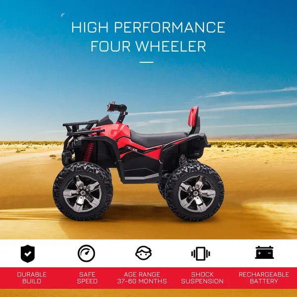 Kids ATV 12V Ride on Car with Music Realistic Headlights Wheels Rechargeable Electric Red - product image 4