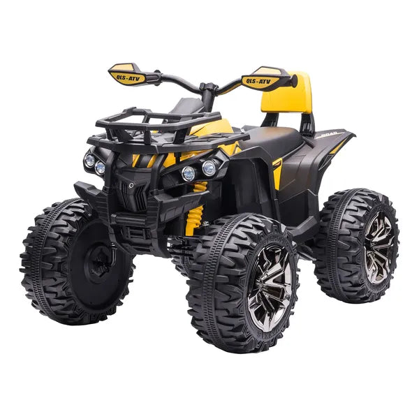 Kids ATV 12V Ride on Car with Music Realistic Headlights Wide Wheels Rechargeable Electric Yellow - product image 10