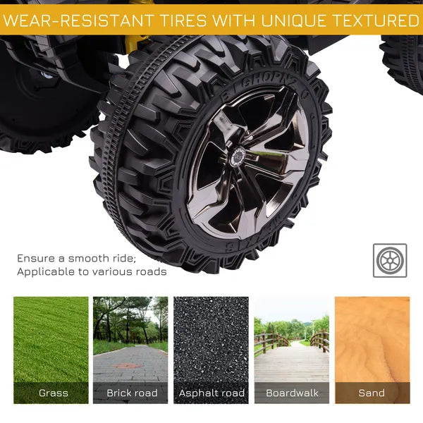 Kids ATV 12V Ride on Car with Music Realistic Headlights Wide Wheels Rechargeable Electric Yellow - product image 6