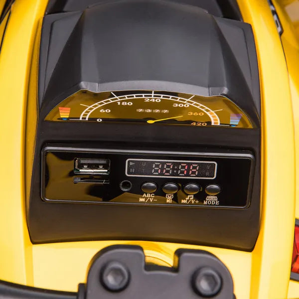 Kids ATV 12V Ride on Car with Music Realistic Headlights Wide Wheels Rechargeable Electric Yellow - product image 13