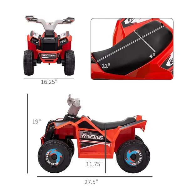 Kids ATV 6V Ride-On Four-Wheeler with Forward Reverse Red Durable Wheels for Toddlers 18-36 Months - product image 3