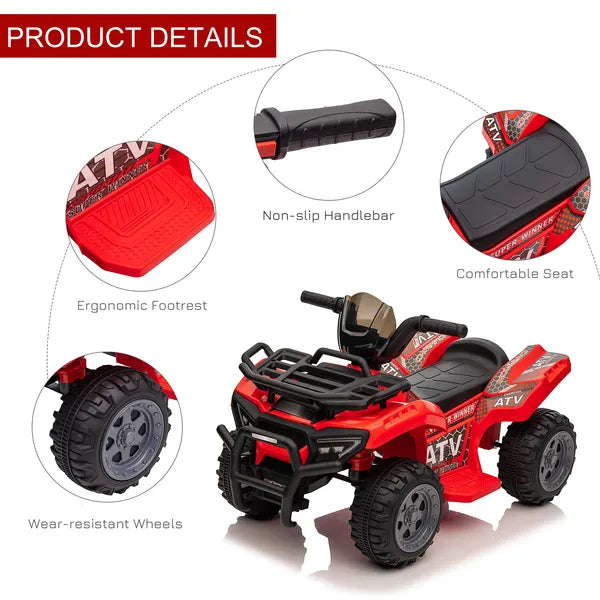 Kids 6V ATV Ride-On Car with Forward and Reverse Red for Ages 18-36 Months - product image 5