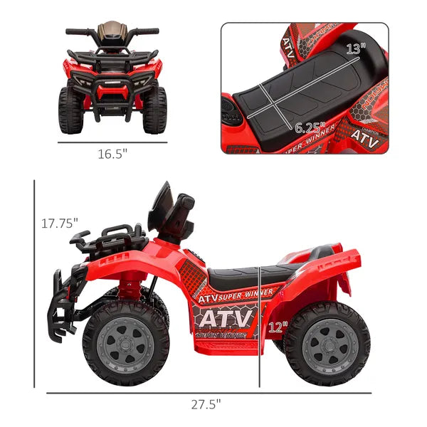 Kids 6V ATV Ride-On Car with Forward and Reverse Red for Ages 18-36 Months - product image 3