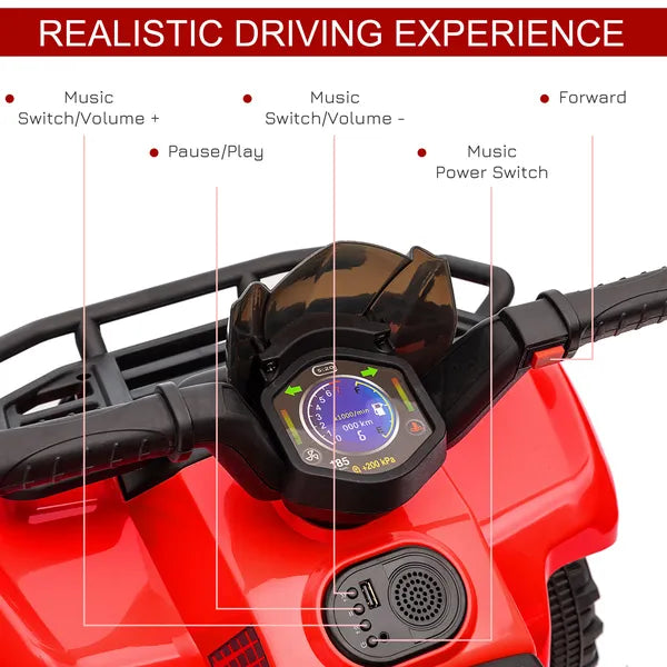 Kids 6V ATV Ride-On Car with Forward and Reverse Red for Ages 18-36 Months - product image 6
