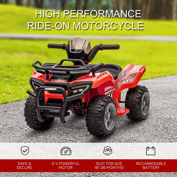 Kids 6V ATV Ride-On Car with Forward and Reverse Red for Ages 18-36 Months - product image 4