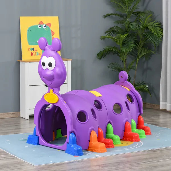 Qaba Kids Caterpillar Climbing Tunnel Purple Indoor Outdoor Climb N Crawl Toy Play Structure for 3 6 Years Old Boys Girls Gift - product image 10