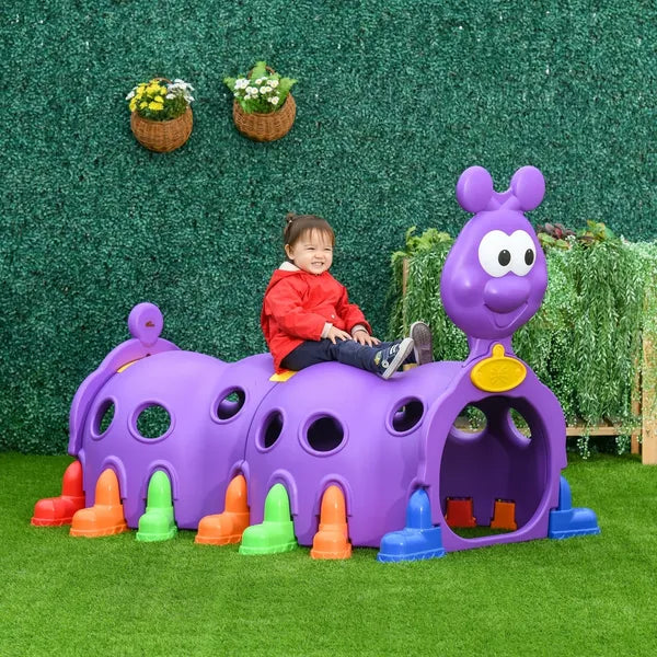 Qaba Kids Caterpillar Climbing Tunnel Purple Indoor Outdoor Climb N Crawl Toy Play Structure for 3 6 Years Old Boys Girls Gift - product image 2