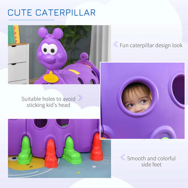 Qaba Kids Caterpillar Climbing Tunnel Purple Indoor Outdoor Climb N Crawl Toy Play Structure for 3 6 Years Old Boys Girls Gift - product image 4