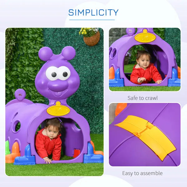 Qaba Kids Caterpillar Climbing Tunnel Purple Indoor Outdoor Climb N Crawl Toy Play Structure for 3 6 Years Old Boys Girls Gift - product image 7