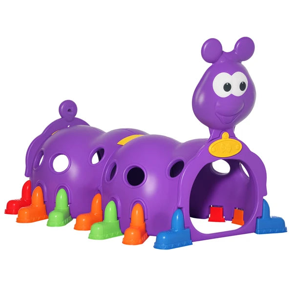 Qaba Kids Caterpillar Climbing Tunnel Purple Indoor Outdoor Climb N Crawl Toy Play Structure for 3 6 Years Old Boys Girls Gift - product image 1