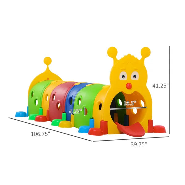 6 Section Kids Caterpillar Crawl Tunnel Playset for Ages 3 to 6 - product image 3