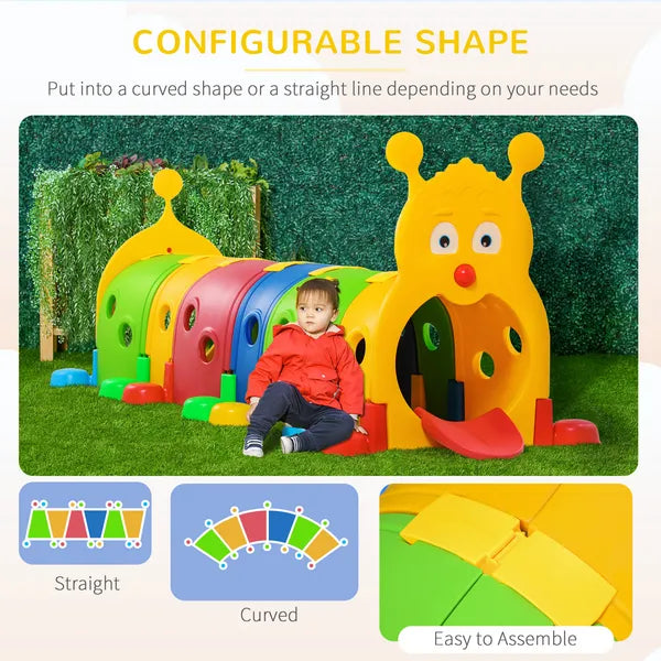 6 Section Kids Caterpillar Crawl Tunnel Playset for Ages 3 to 6 - product image 6