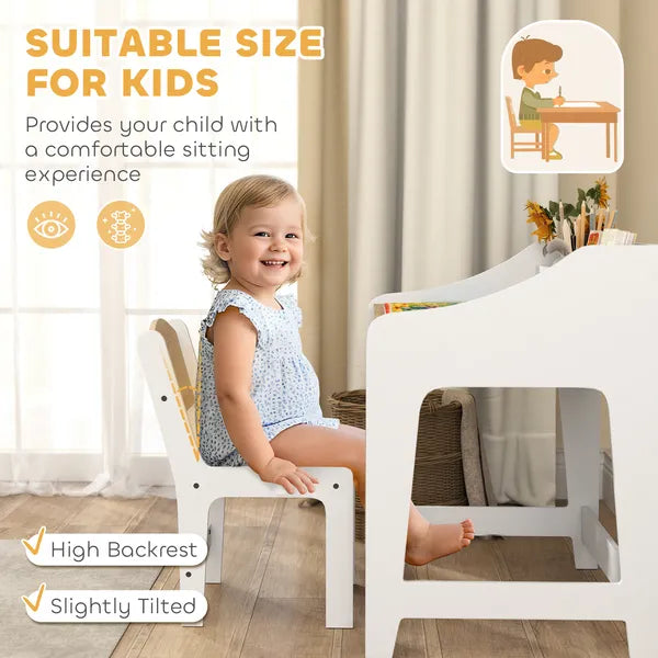 Kids Desk and Chair Set with Storage and Shelves, for Bedroom and Study Room, Gift for 3-8 Years Old, Natural Wood - product image 6