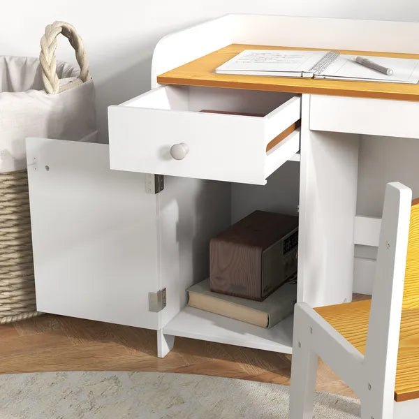 Kids Desk and Chair Set with Storage, White Study Desk for School, Student Writing Desk - product image 9