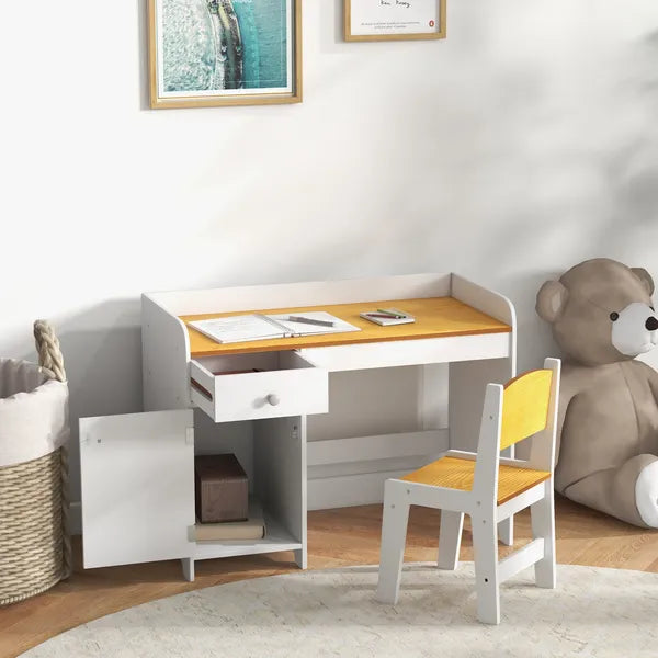 Kids Desk and Chair Set with Storage, White Study Desk for School, Student Writing Desk - product image 10