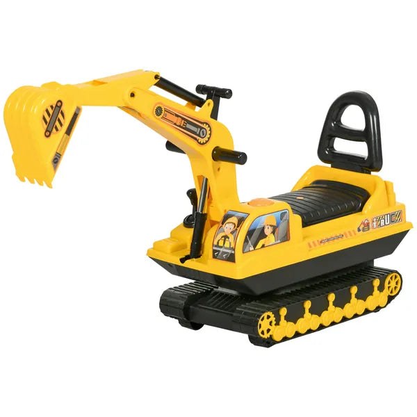 Kids Excavator Toy with Rotatable Digging and Storage Bucket, Kids Ride-on Construction Car for 3-8 Years Old, Yellow and Black - product image 11