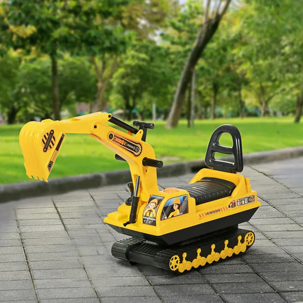Kids Excavator Toy with Rotatable Digging and Storage Bucket, Kids Ride-on Construction Car for 3-8 Years Old, Yellow and Black - product image 10