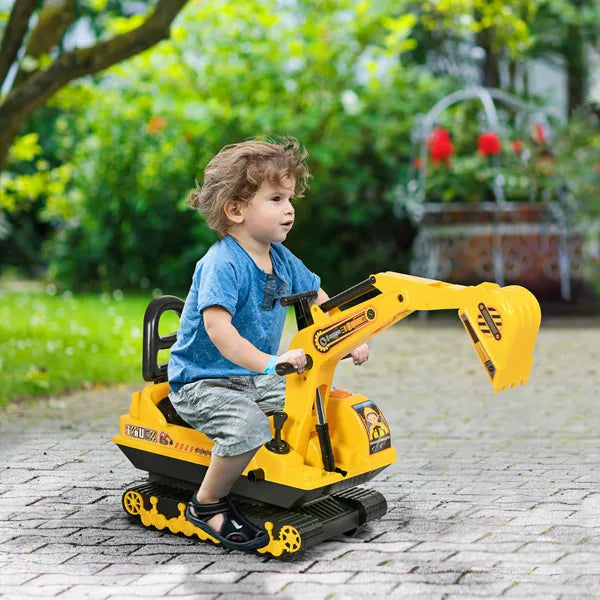 Kids Excavator Toy with Rotatable Digging and Storage Bucket, Kids Ride-on Construction Car for 3-8 Years Old, Yellow and Black - product image 2