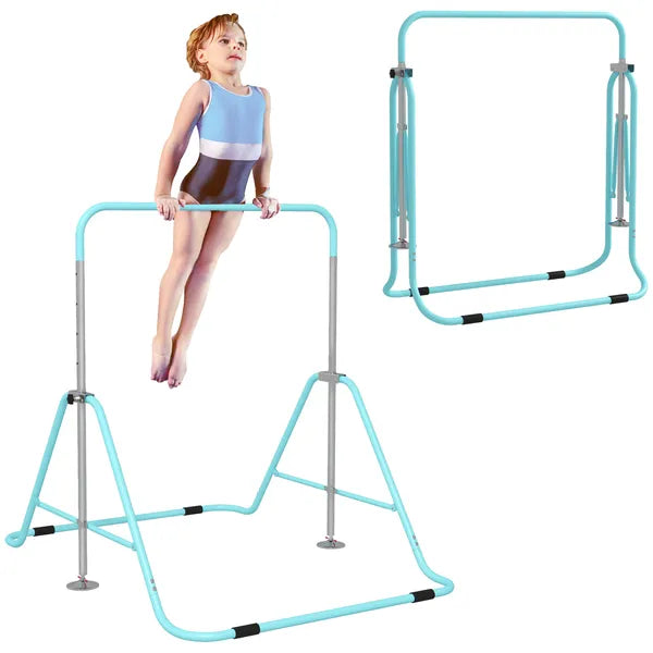 Kids Folding Gymnastics Bar, Adjustable Height, Vibrant Green - product image 11