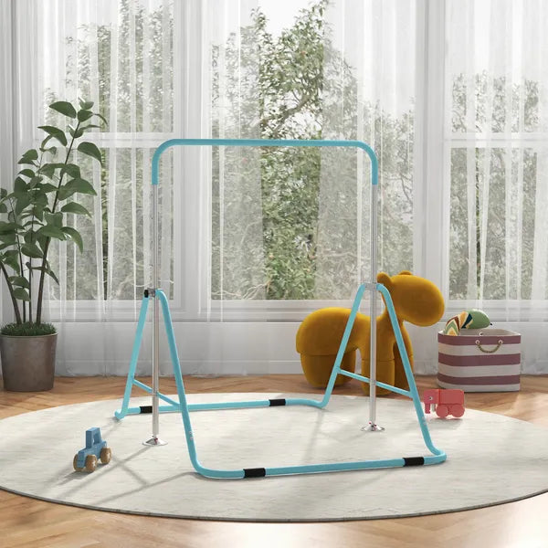 Kids Folding Gymnastics Bar, Adjustable Height, Vibrant Green - product image 10