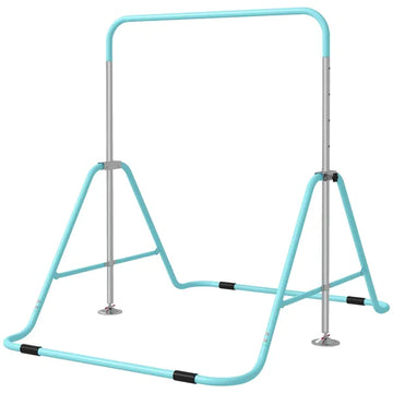Kids Folding Gymnastics Bar, Adjustable Height, Vibrant Green - product image 1