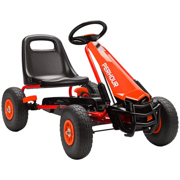 Kids Go Kart, Pedal Car with Adjustable Seat, EVA Wheels, Brake, for Boys and Girls Aged 3-8 Years Old, Red - product image 11