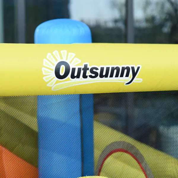Outsunny Kids Inflatable Water Slide 5-in-1 Bounce House Water Park Jumping Castle with Water Pool, Slide, Climbing Walls and 450W Air Blower - product image 12