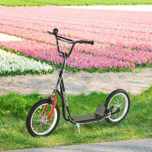 Kids Kick Scooter, Black, Adjustable Handlebar, Dual Rear Brakes, Inflatable Wheels - product image 2