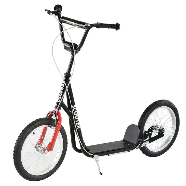 Kids Kick Scooter, Black, Adjustable Handlebar, Dual Rear Brakes, Inflatable Wheels - product image 1