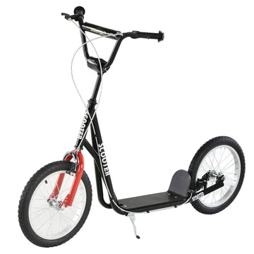 Kids Kick Scooter, Black, Adjustable Handlebar, Dual Rear Brakes, Inflatable Wheels - product image 1
