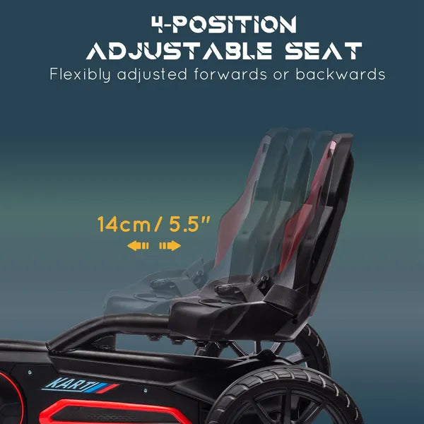 Kids Pedal Go Kart Outdoor Ride-on Toy with Adjustable Seat Swing Axle Handbrake Red for Boys and Girls 3-8 Years - product image 4