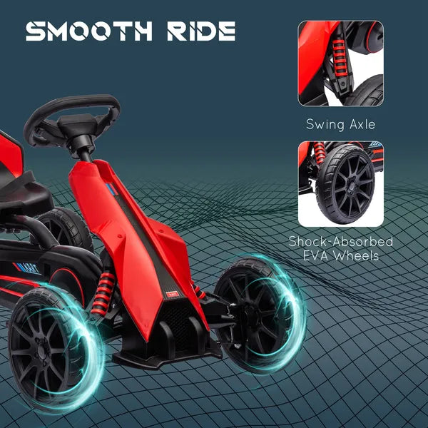 Kids Pedal Go Kart Outdoor Ride-on Toy with Adjustable Seat Swing Axle Handbrake Red for Boys and Girls 3-8 Years - product image 6