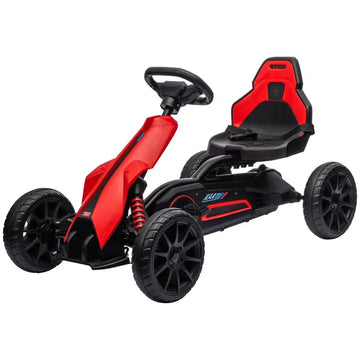 Kids Pedal Go Kart Outdoor Ride-on Toy with Adjustable Seat Swing Axle Handbrake Red for Boys and Girls 3-8 Years - product image 1