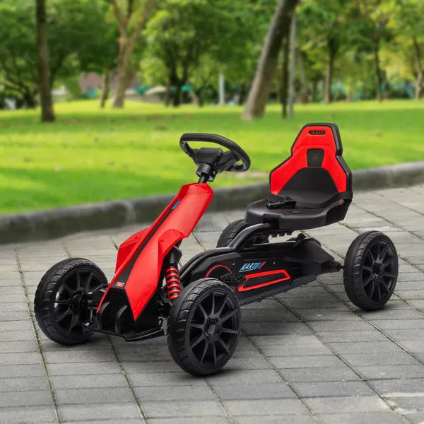 Kids Pedal Go Kart Outdoor Ride-on Toy with Adjustable Seat Swing Axle Handbrake Red for Boys and Girls 3-8 Years - product image 10