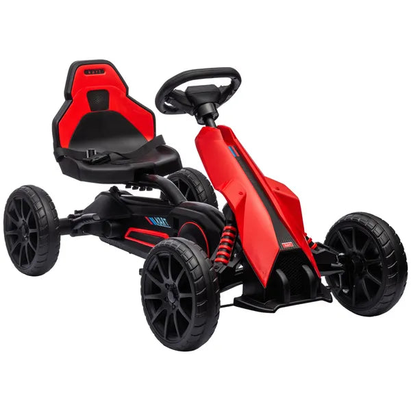 Kids Pedal Go Kart Outdoor Ride-on Toy with Adjustable Seat Swing Axle Handbrake Red for Boys and Girls 3-8 Years - product image 11