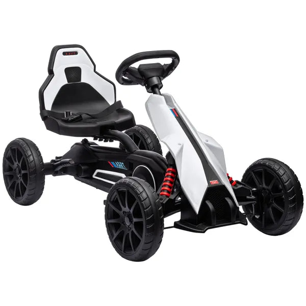 Kids Pedal Go Kart Outdoor Ride-on Toy with Adjustable Seat Swing Axle Handbrake White for Boys and Girls 3-8 Years - product image 11