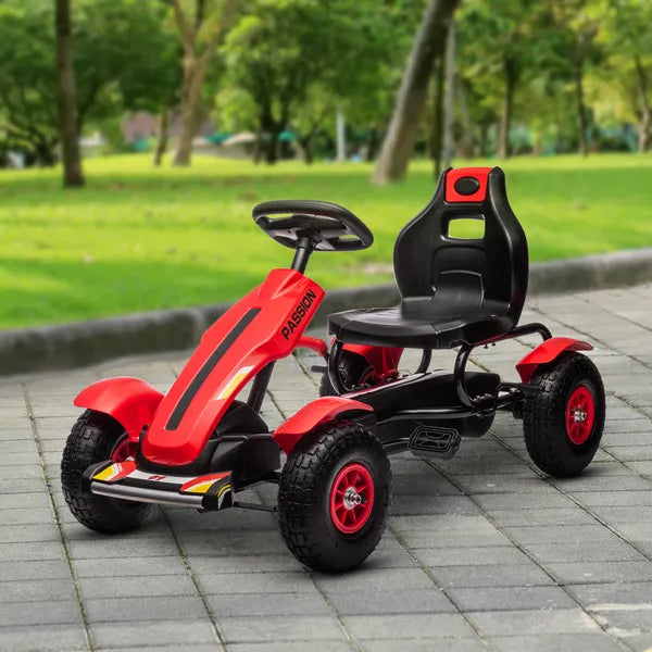 Kids Pedal Go Kart with Adjustable Seat, Rubber Wheels, Red - product image 10