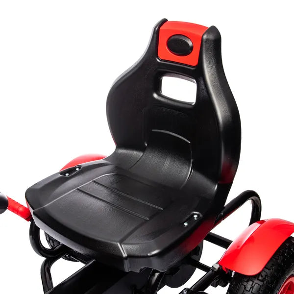 Kids Pedal Go Kart with Adjustable Seat, Rubber Wheels, Red - product image 9