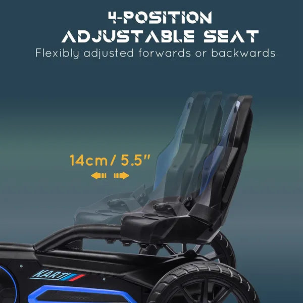 Aosom Kids Pedal Go Kart with Adjustable Seat Swing Axle Blue Outdoor Ride-on Toy - product image 4