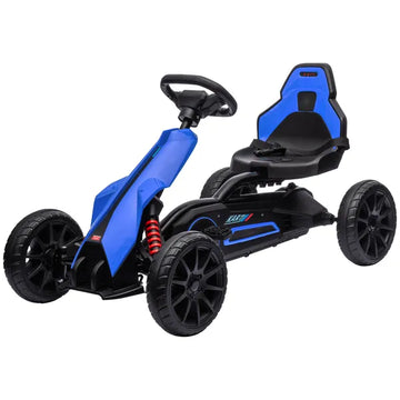 Aosom Kids Pedal Go Kart with Adjustable Seat Swing Axle Blue Outdoor Ride-on Toy - product image 1
