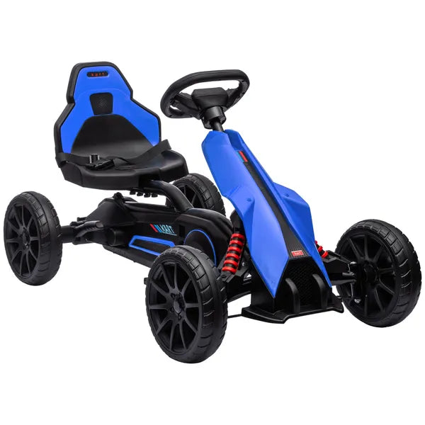 Aosom Kids Pedal Go Kart with Adjustable Seat Swing Axle Blue Outdoor Ride-on Toy - product image 11