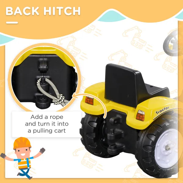 Kids Pedal Go Kart with Front Loader Digger, Bright Yellow, Outdoor Play Toy for Ages 3+ - product image 7