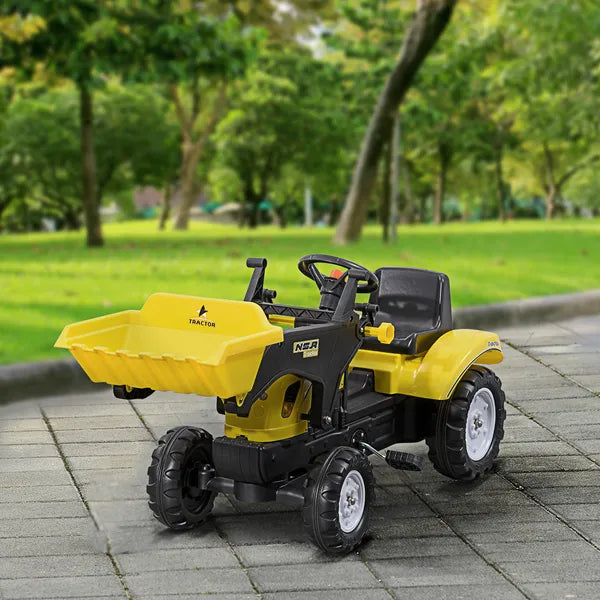 Kids Pedal Go Kart with Front Loader Digger, Bright Yellow, Outdoor Play Toy for Ages 3+ - product image 10